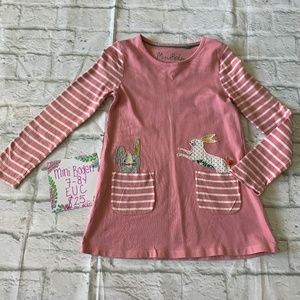 Mini Boden pink "bunnies" dress in size 7-8